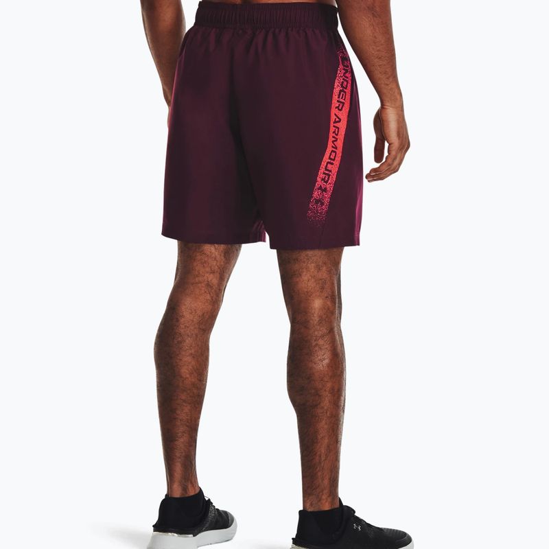 Pantaloni scurți de antrenament Under Armour Woven Graphic pentru bărbați, maro închis/beta. 2