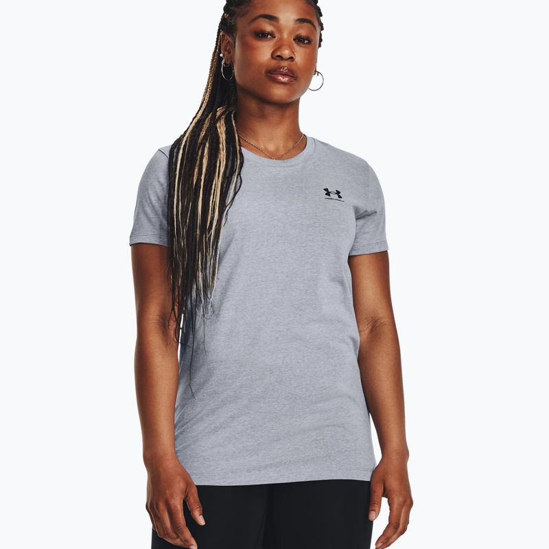 Under Armour Sportstyle LC tricou pentru femei oțel heather deschis/negru