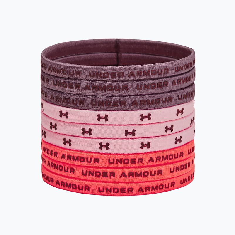 Under Armour Elastic Hair Tie headbands 9 buc Misty violet / roz fizz / maro închis