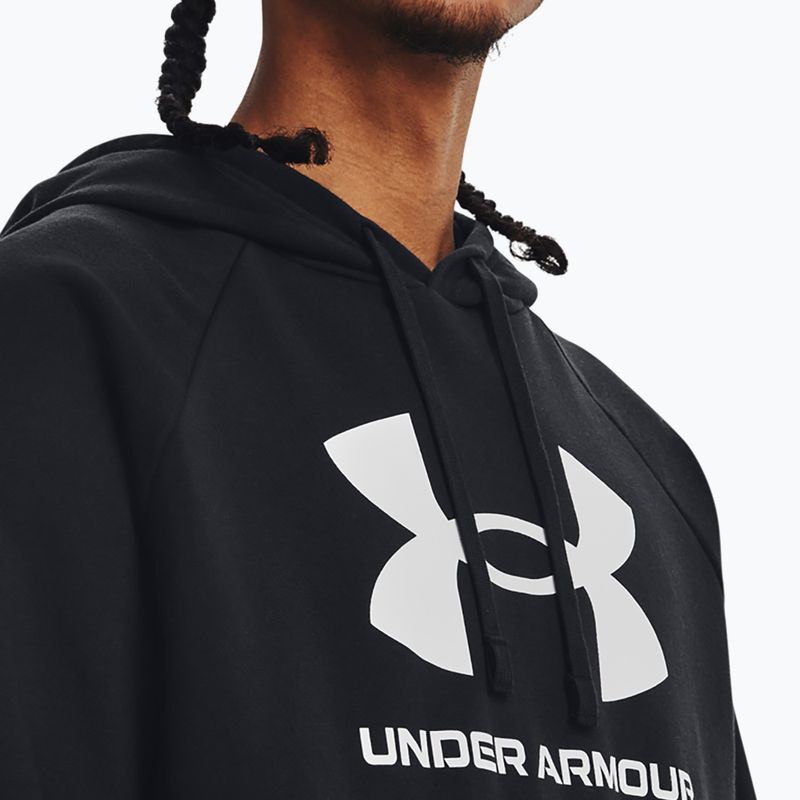 Hanorac Under Armour Rival Fleece Fleece Logo HD pentru bărbați, alb/negru 3