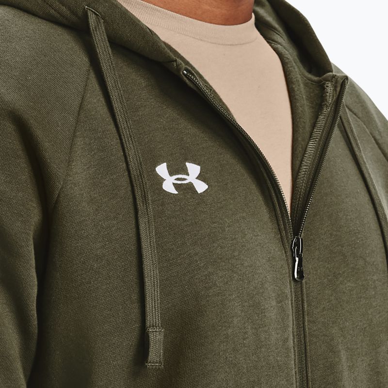 Bluză pentru bărbați Under Armour Rival Fleece FZ Hoodie navy dd green/white 4
