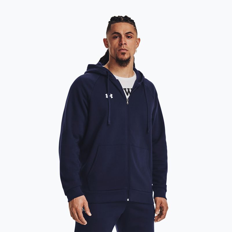 Hanorac de antrenament pentru bărbați Under Armour Rival Fleece FZ midnight navy/white