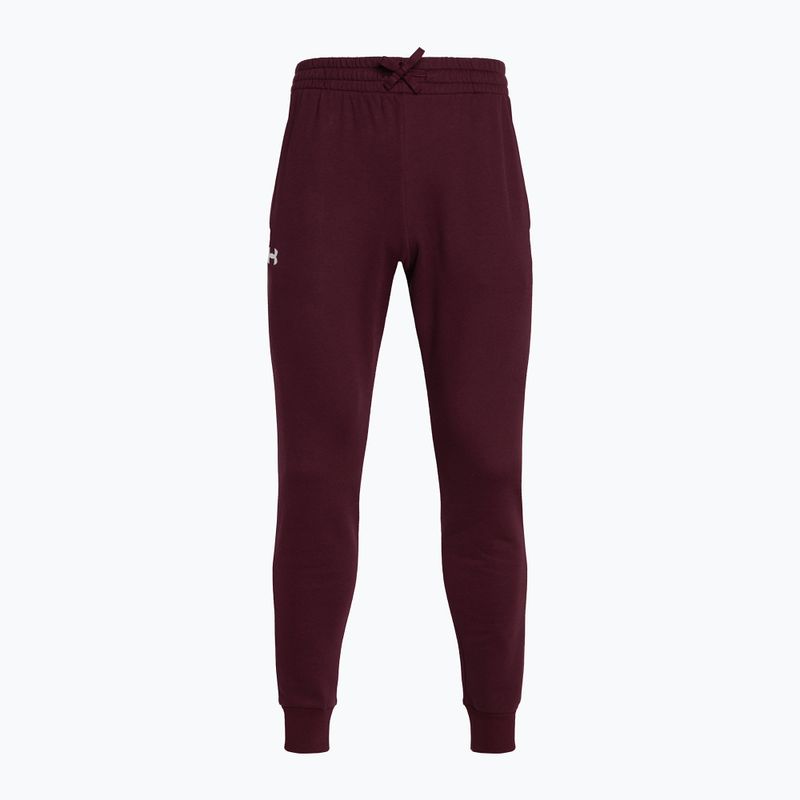 Pantaloni de antrenament pentru bărbați Under Armour Rival Fleece Joggers maro închis/alb pentru bărbați 4