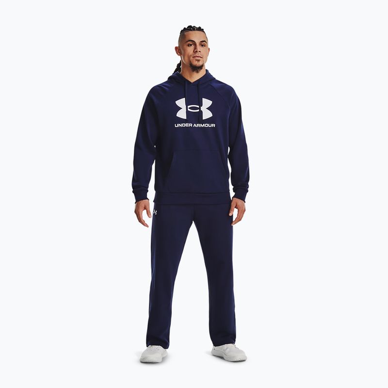 Bluză pentru bărbați Under Armour Rival Fleece Logo HD midnight navy/white 2