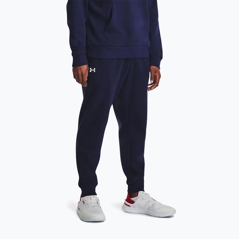 Pantaloni de trekking pentru bărbați Under Armour Rival Fleece midnight navy/white