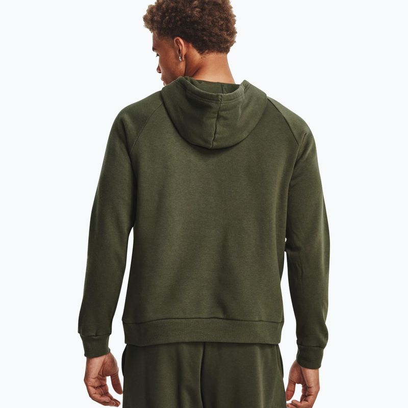 Hanorac cu glugă pentru bărbați Under Armour Rival Fleece Logo HD marine din verde/alb 2