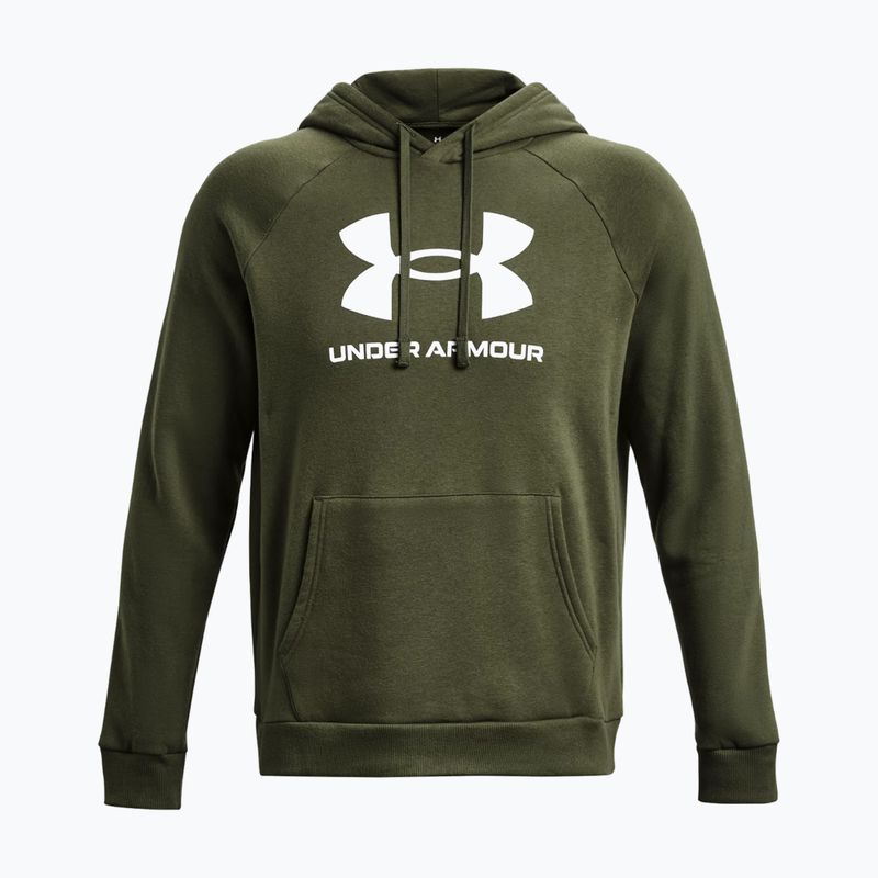 Hanorac cu glugă pentru bărbați Under Armour Rival Fleece Logo HD marine din verde/alb 4