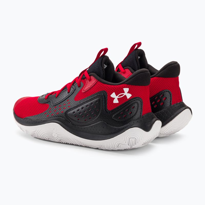Pantofi de baschet Under Armour Jet'23 roșu/negru/alb roșu/alb 3