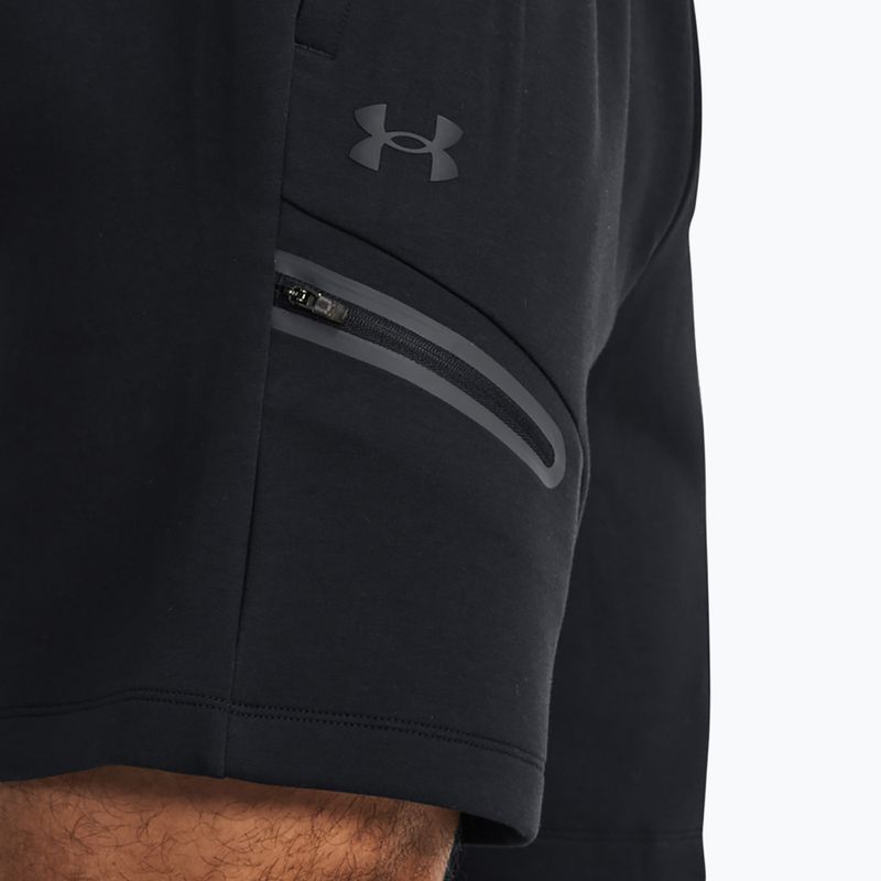 Pantaloni scurți de antrenament pentru bărbați Under Armour Unstoppable Fleece black/black 4