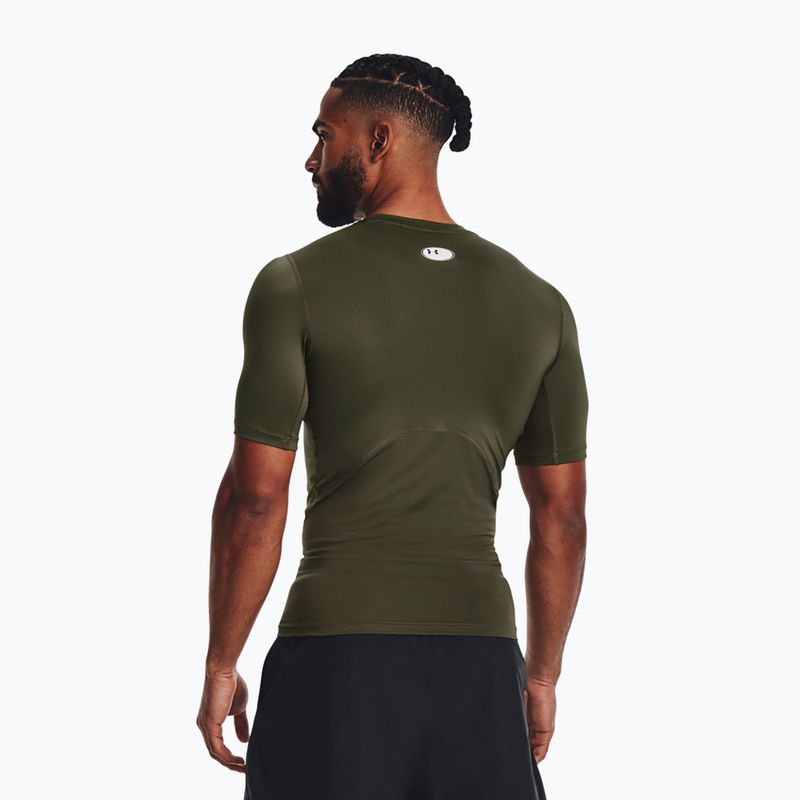 Tricou de antrenament pentru bărbați Under Armour HG Armour Comp SS marină din verde/alb pentru bărbați Under Armour 2