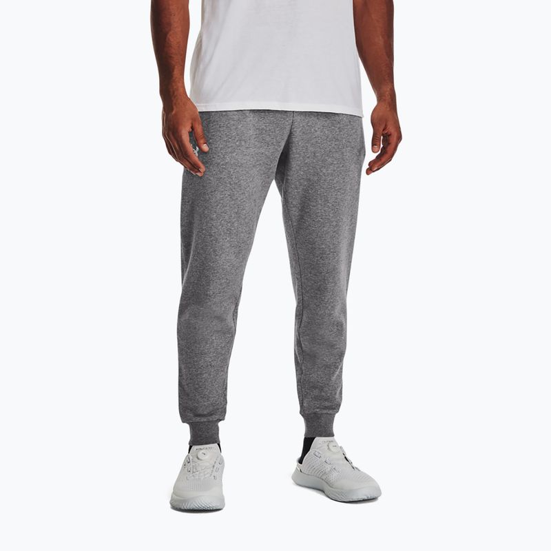 Under Armour bărbați Rival Fleece Joggers castlerock pantaloni de antrenament castlerock light heather/alb pentru bărbați