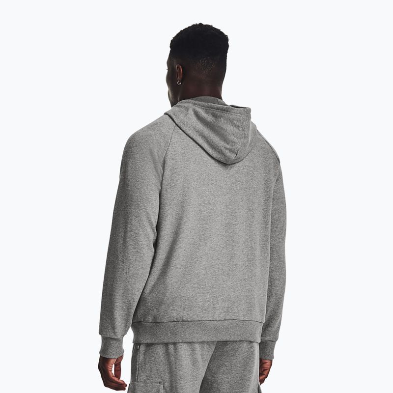 Hanorac bărbătesc Under Armour Rival Fleece Logo HD castlerock light heather/white pentru bărbați 2