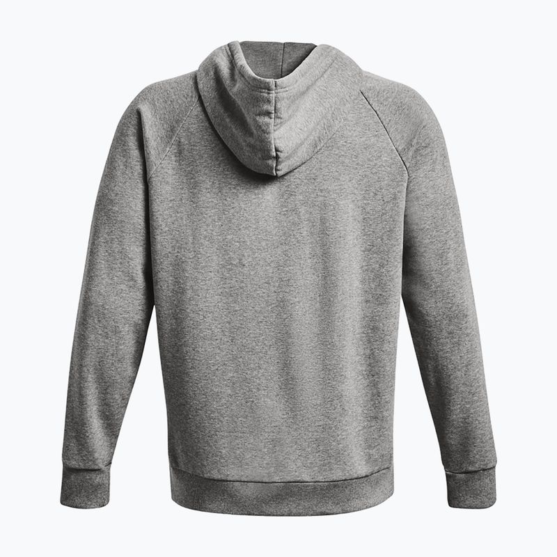 Hanorac bărbătesc Under Armour Rival Fleece Logo HD castlerock light heather/white pentru bărbați 5