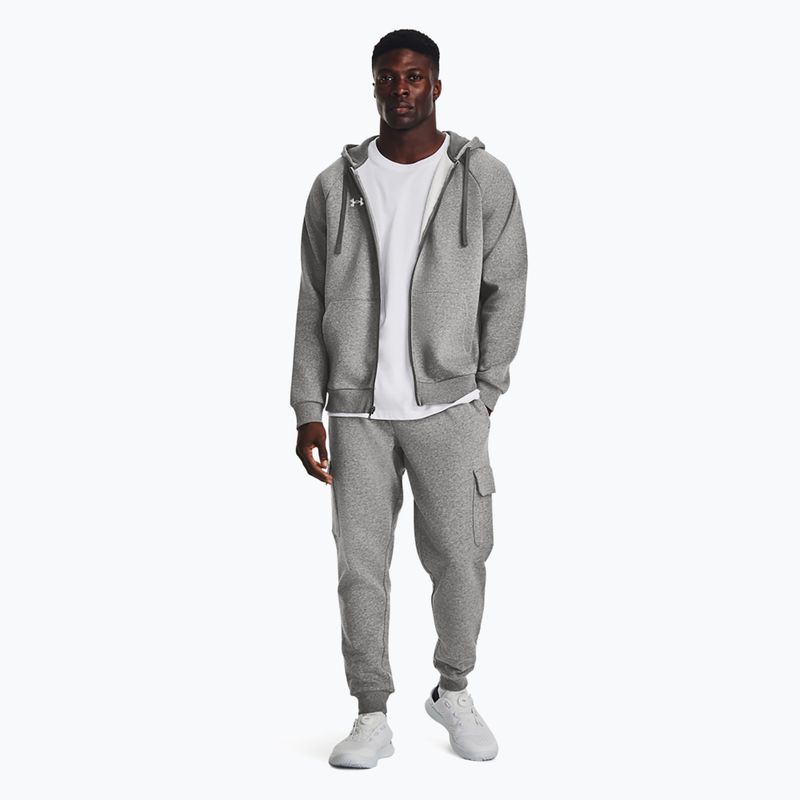 Bluză pentru bărbați Under Armour Rival Fleece FZ Hoodie castlerock light heather/white 2