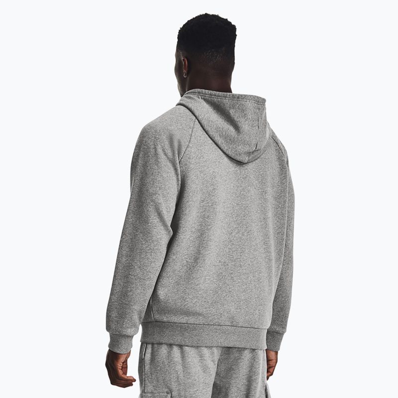 Bluză pentru bărbați Under Armour Rival Fleece FZ Hoodie castlerock light heather/white 3