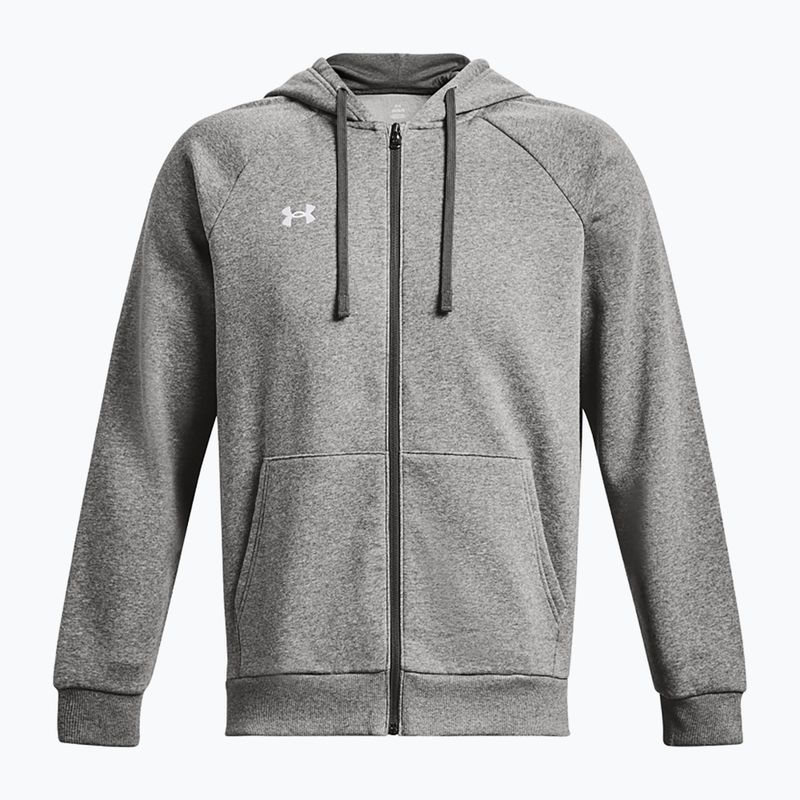 Bluză pentru bărbați Under Armour Rival Fleece FZ Hoodie castlerock light heather/white 5