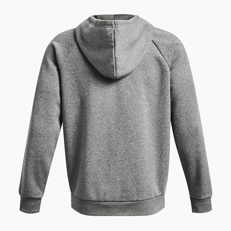 Bluză pentru bărbați Under Armour Rival Fleece FZ Hoodie castlerock light heather/white 6