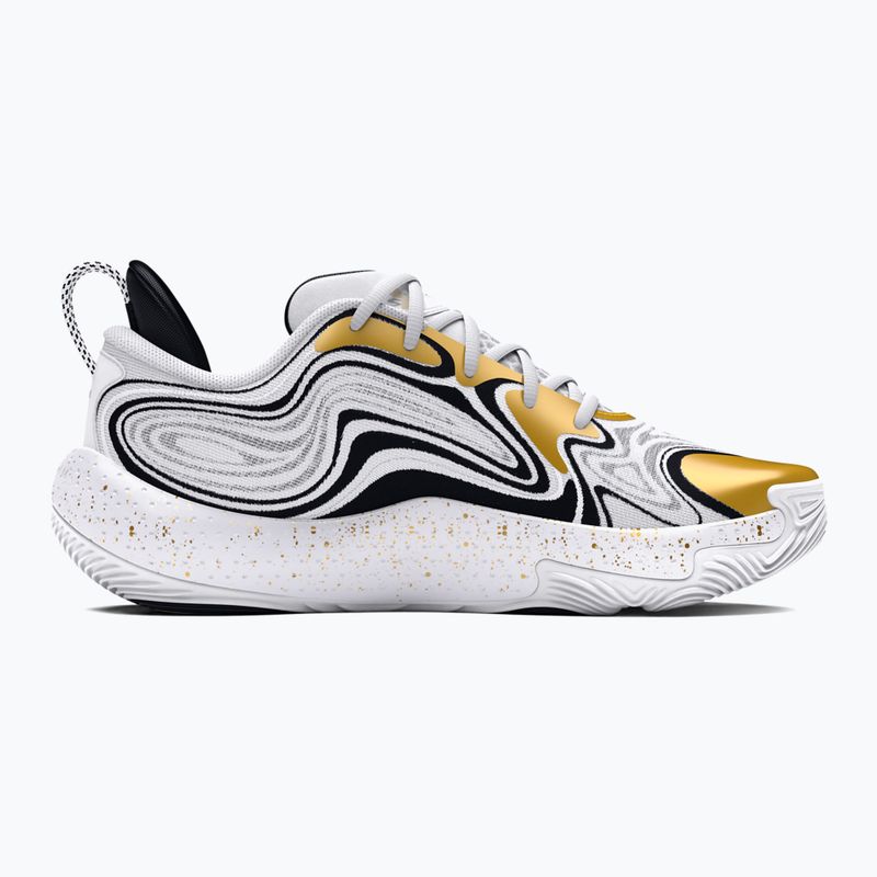 Încălțăminte de baschet Under Armour Spawn 6 white/black/metallic gold 9