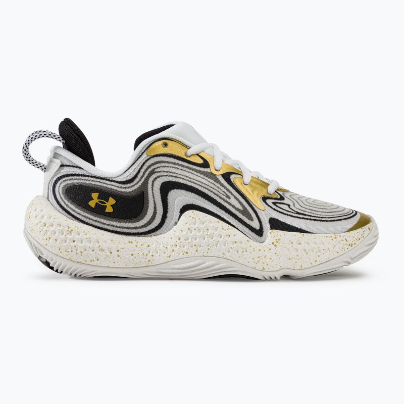 Încălțăminte de baschet Under Armour Spawn 6 white/black/metallic gold 2