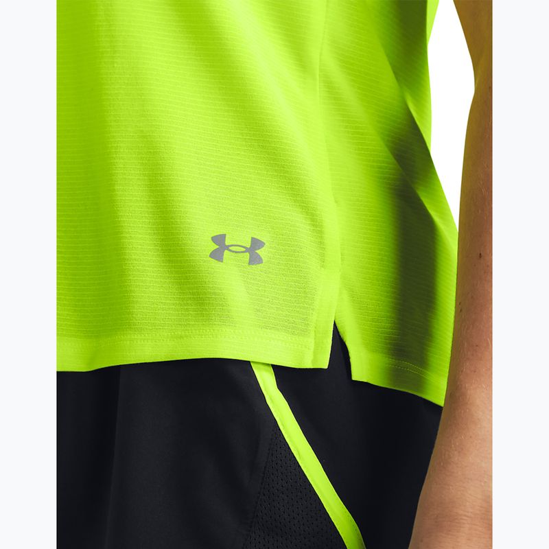 Tricou de alergare pentru femei Under Armour Launch high vis yellow/reflective 3