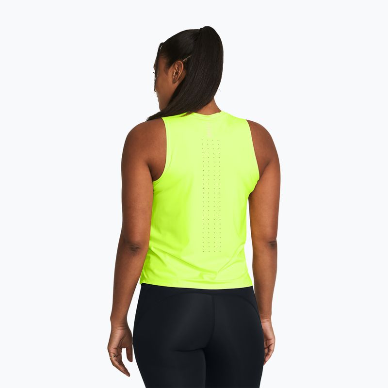 Top de alergat pentru femei Under Armour Laser Tank high-vis yellow/reflective 2