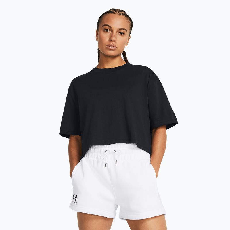 Tricou de antrenament pentru femei Under Armour Campus Boxy Crop black/white