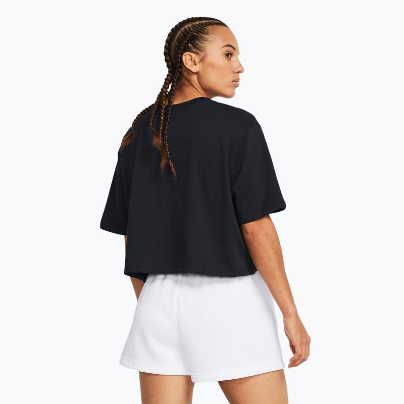 Tricou de antrenament pentru femei Under Armour Campus Boxy Crop black/white 2