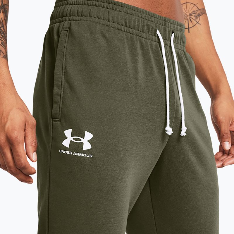 Pantaloni pentru bărbați Under Armour Rival Terry Jogger marine od green/onyx white 4
