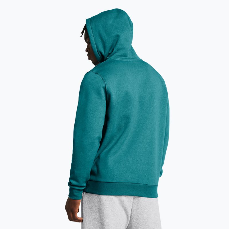 Bluză pentru bărbați Under Armour Essential Fleece Hoodie circuit teal light heather/circuit teal 2