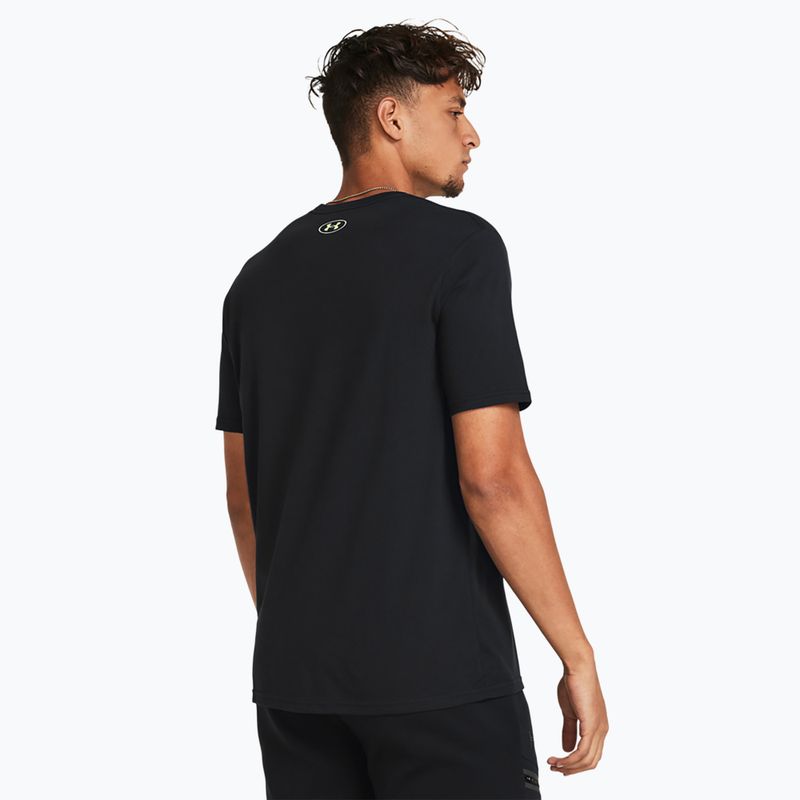 Tricou pentru bărbați Under Armour Boxed Sportstyle black/high vis yellow 2