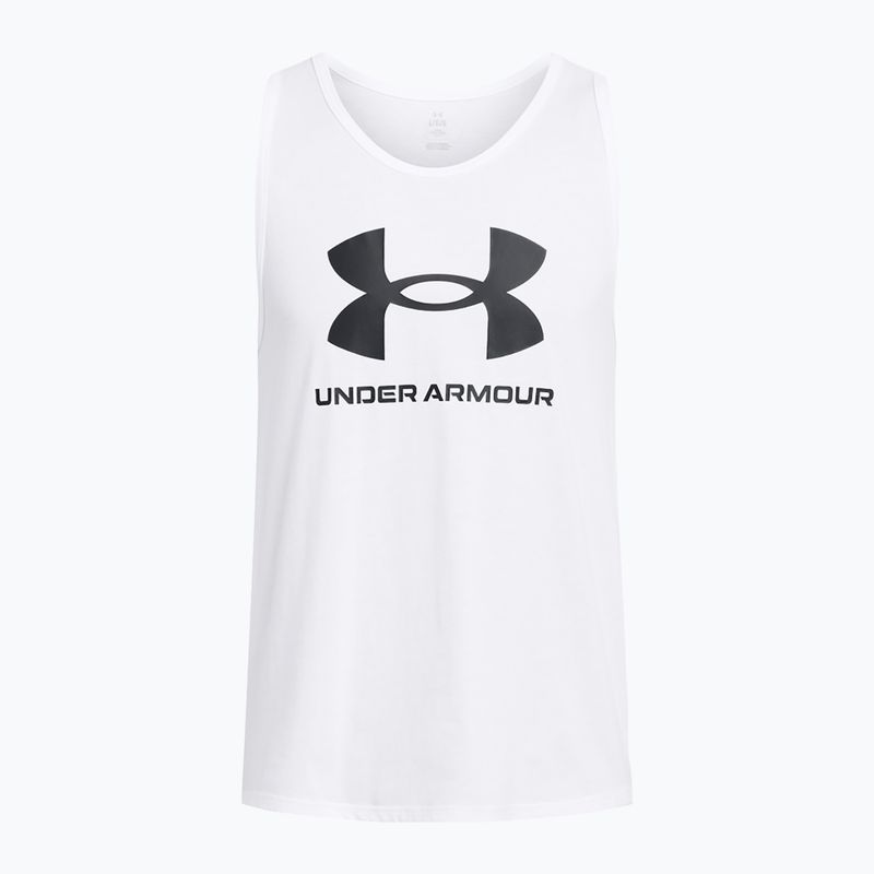 Tank top pentru bărbați Under Armour Sportstyle Logo white/black 3