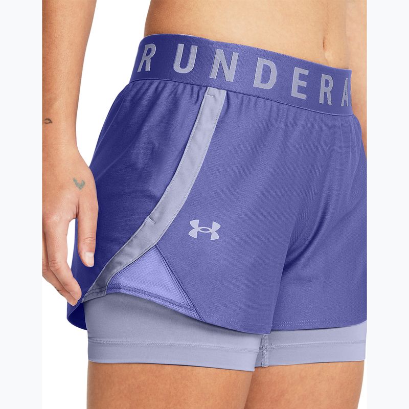 Pantaloni scurți de antrenament pentru femei Under Armour Play Up 2-In-1 starlight/celeste/celeste 4