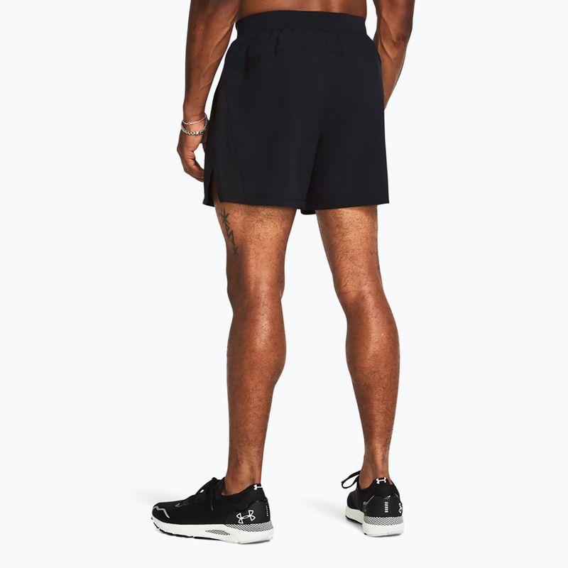 Pantaloni scurți de alergare pentru bărbați Under Armour Lanch 5" Unlined black / black / reflective 3