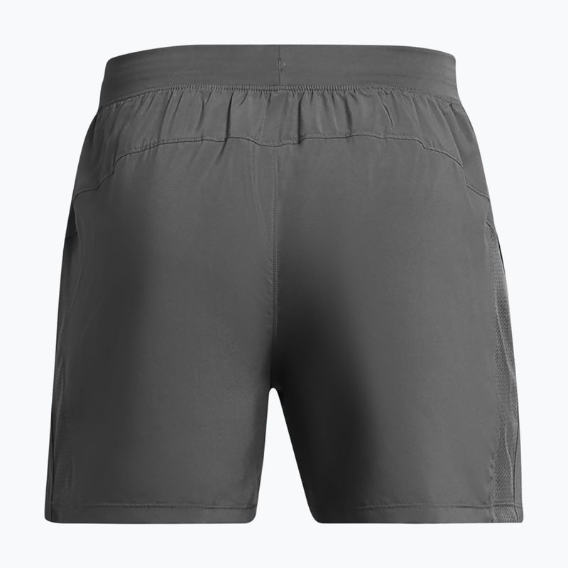 Pantaloni scurți de alergare pentru bărbați Under Armour Lanch 5" Unlined castlerock / castlerock / reflective 2