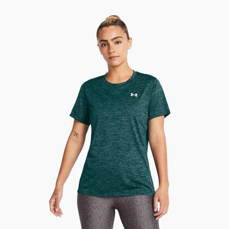 Tricou de antrenament pentru femei Under Armour Tech C-Twist hydro teal/white