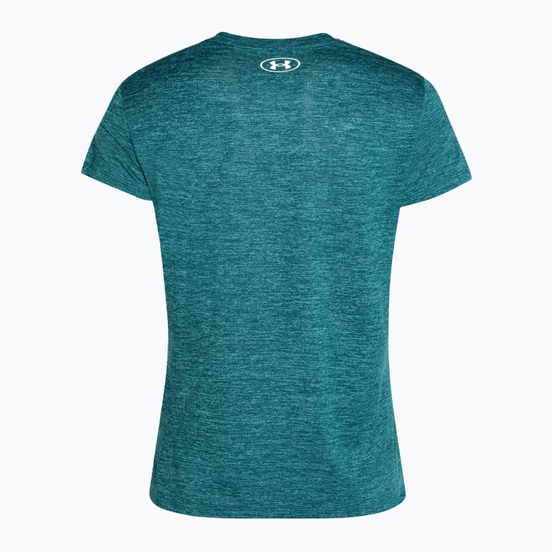 Tricou de antrenament pentru femei Under Armour Tech C-Twist hydro teal/white