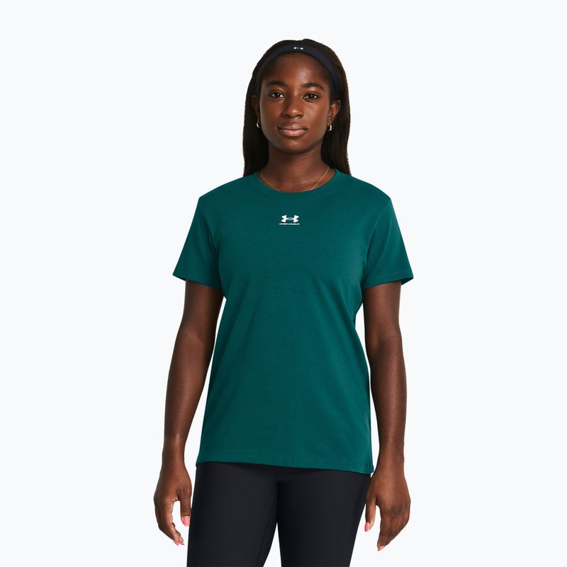 Tricou de antrenament pentru femei Under Armour Off Campus Core hydro teal/white