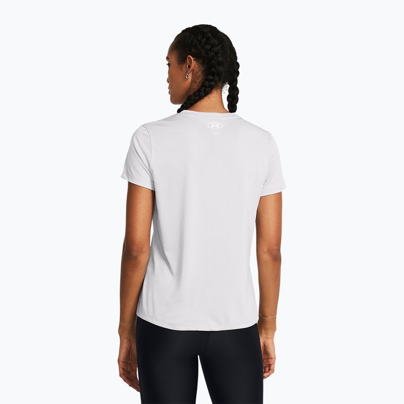 Tricou de antrenament pentru femei Under Armour Tech V-Twist halo gray/white 2