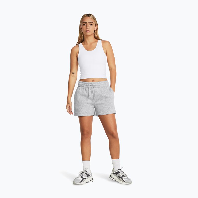 Pantaloni scurți de antrenament pentru femei Under Armour Rival Fleece mod gray light heather/white 2