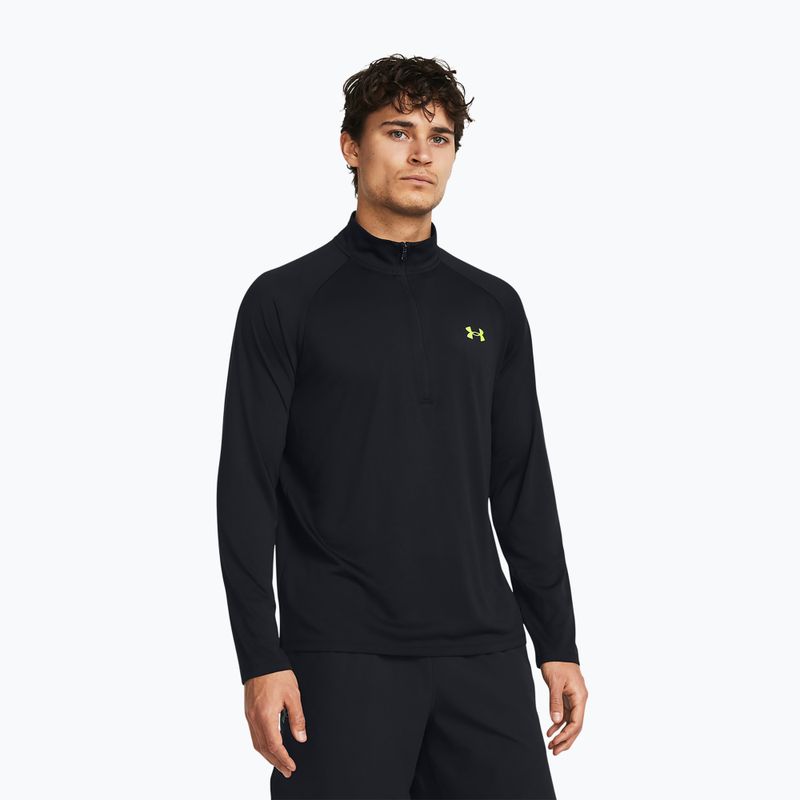 Bluză pentru bărbați Under Armour Tech 2.0 1/2 Zip black/high vis yellow