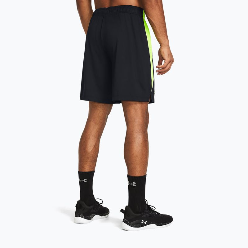 Pantaloni scurți de antrenament pentru bărbați Under Armour Tech Vent black/high-vis yellow/high-vis yellow 3