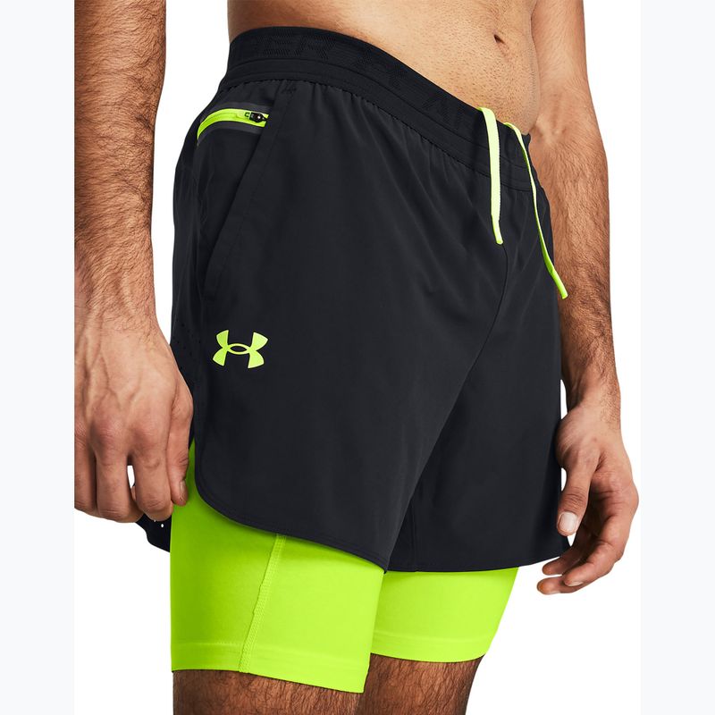 Pantaloni scurți pentru bărbați Under Armour Peak Woven 2in1 black/high vis yellow/high vis yellow 4