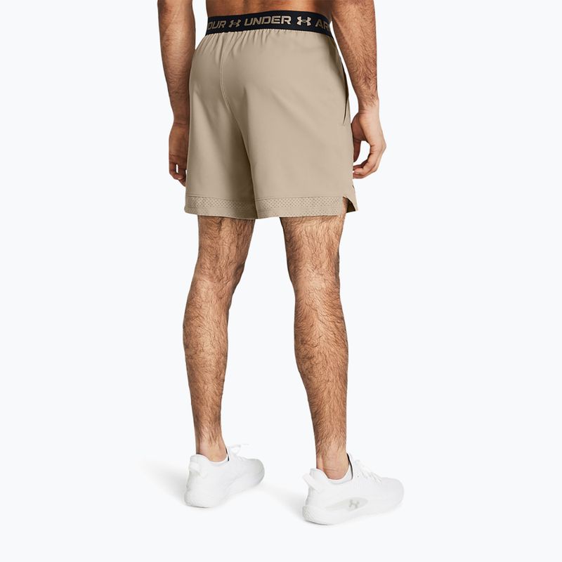 Pantaloni scurți de antrenament pentru bărbați Under Armour UA Vanish Woven 6in timberwolf taupe/negru 3