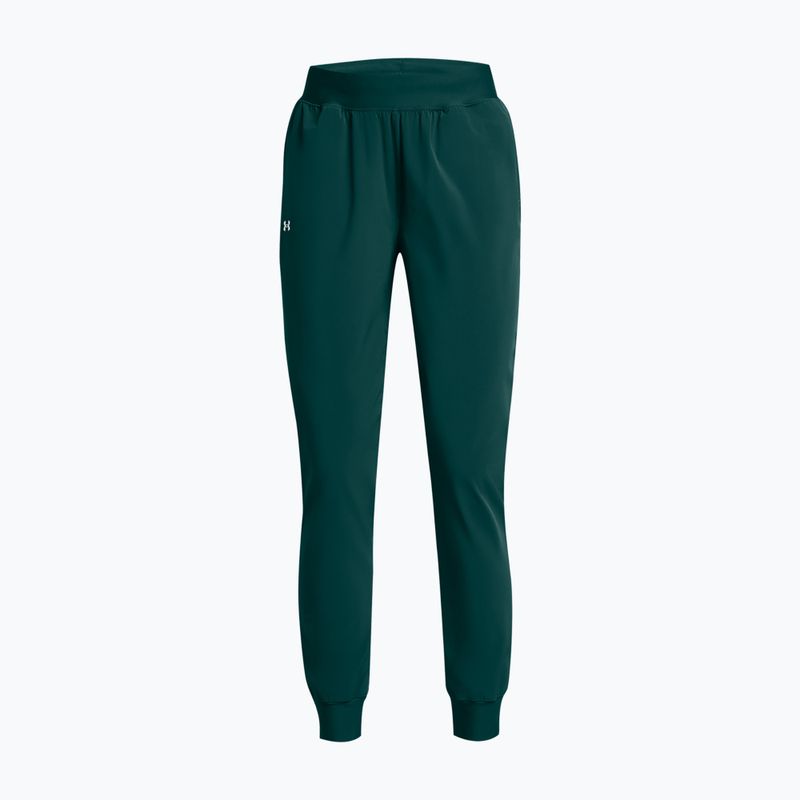 Pantaloni de antrenament pentru femei Under Armour Sport High Rise Woven hydro teal/white 5