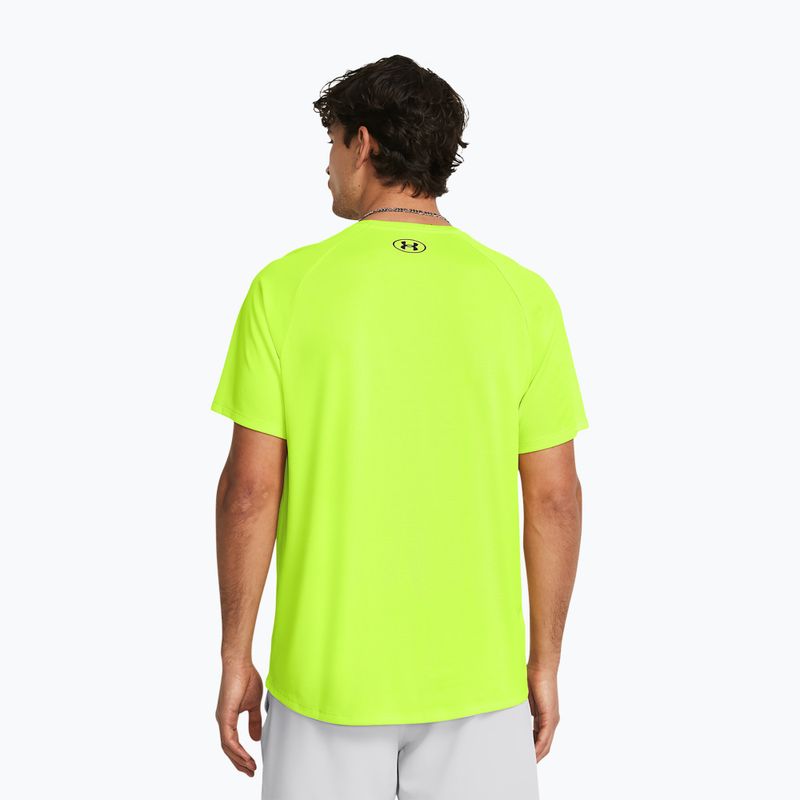 Tricou de antrenament pentru bărbați Under Armour Tech Textured high vis yellow/black 2