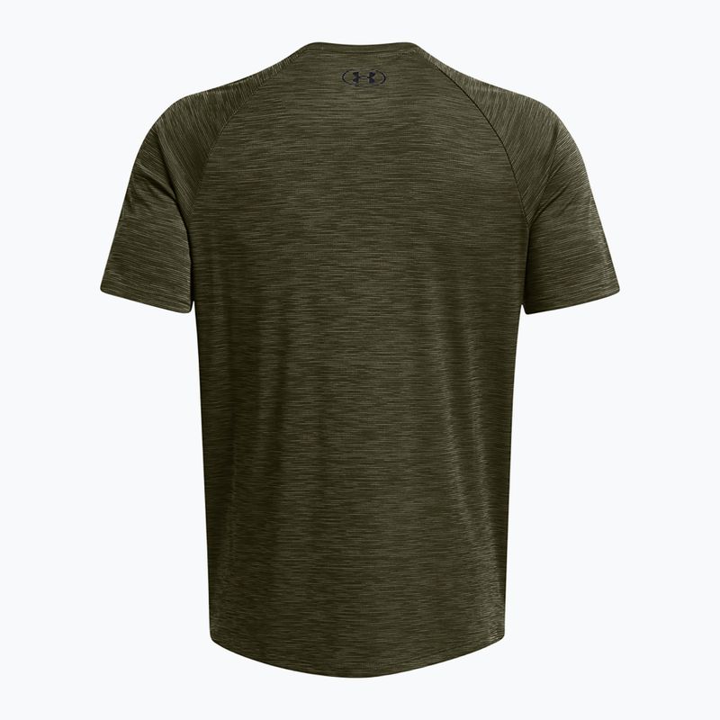 Tricou de antrenament bărbați Under Armour Tech Textured marine od green/black 2