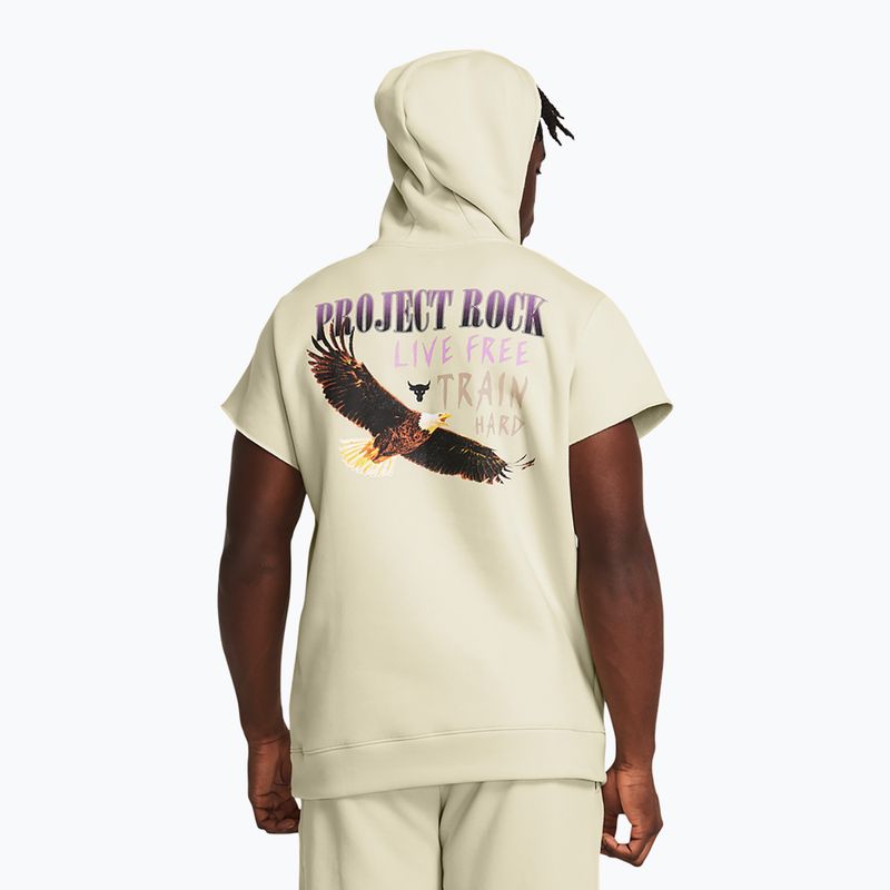 Bluză pentru bărbați Under Armour Project Rock Q1 SS Icon Fleece Hoodie beige 2
