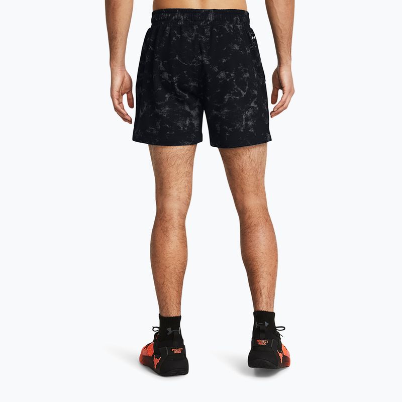 Pantaloni scurți de antrenament pentru bărbați Under Armour Project Rock AOP Rvl Terry Sts black 2