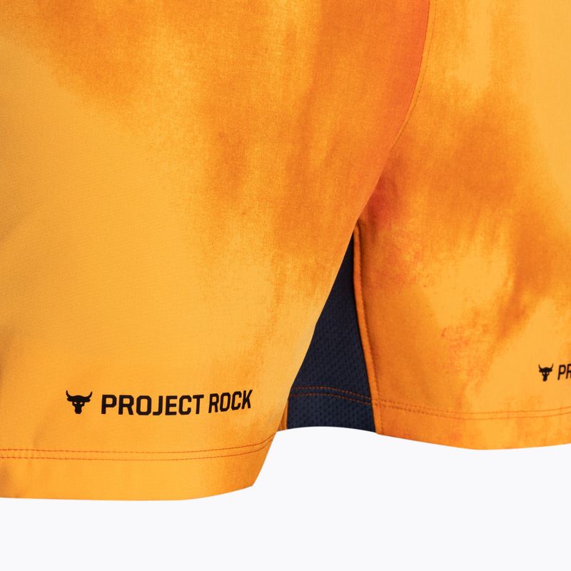 Pantaloni scurți de antrenament pentru bărbați Under Armour Project Rock Ultimate 5" PT pentru bărbați atomic/team orange/negru 4