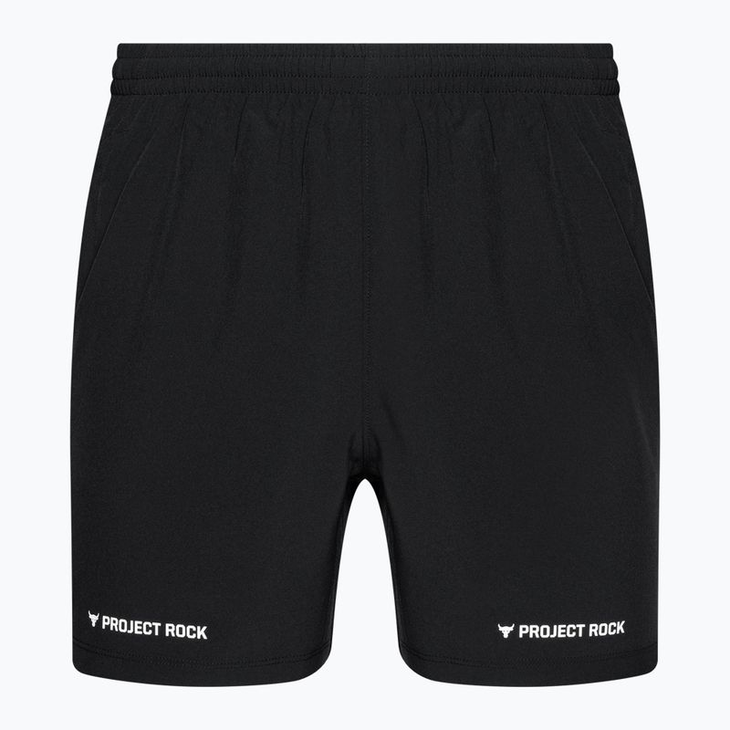 Bărbați Under Armour Project Rock Ultimate 5" Pantaloni scurți de antrenament alb/negru pentru bărbați